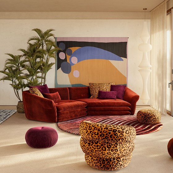 BRETZ SOFAS MANYARA nieuwe zetel kopen rood fluweel